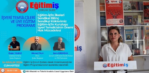 Eğitim İş Sendikasından işyeri temsilcilerine eğitim